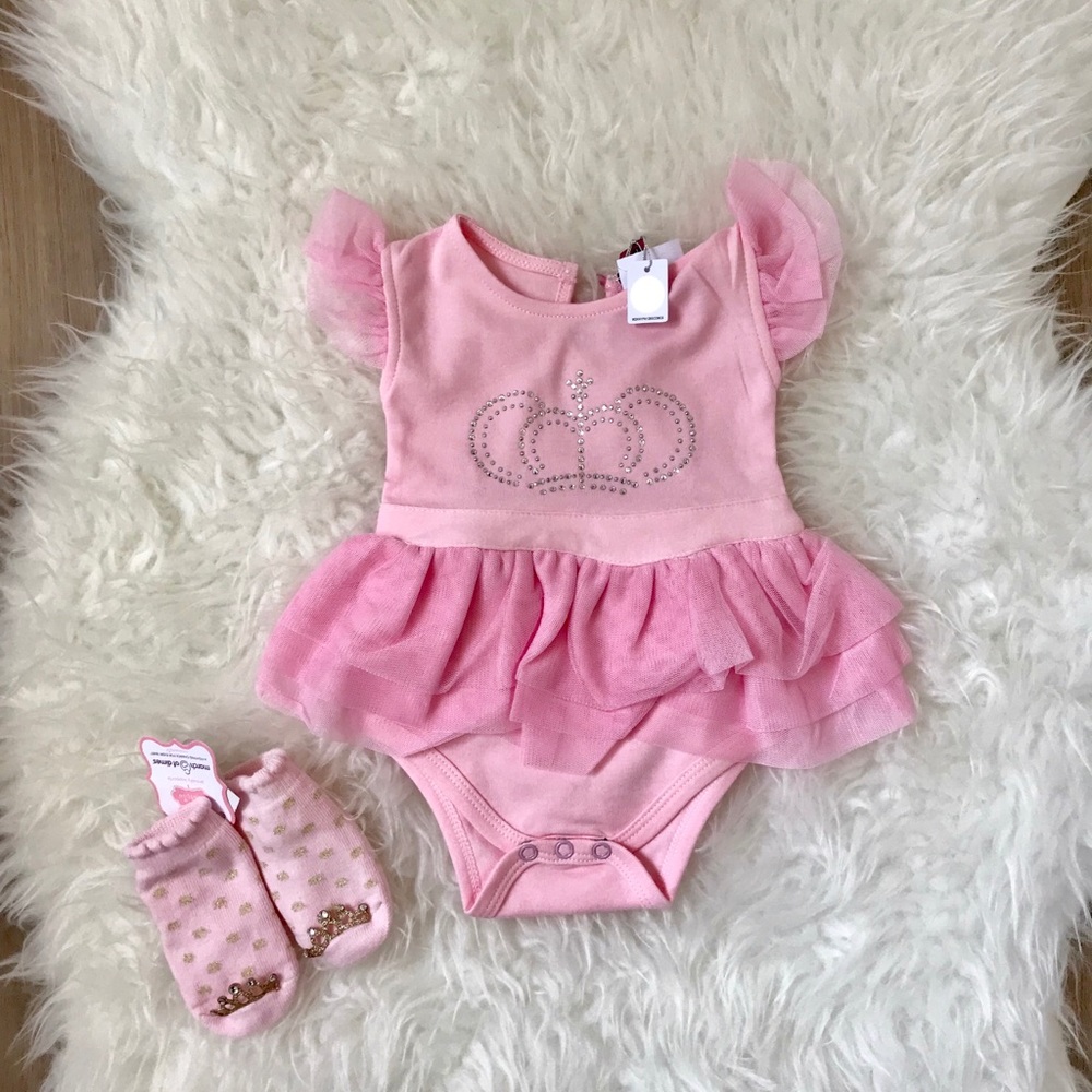 Tutu Onesie with Swarovski Crystals -new with tags
